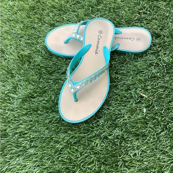 Blue Casual Sandals with Cushioned Footbed - Picture 2 of 5